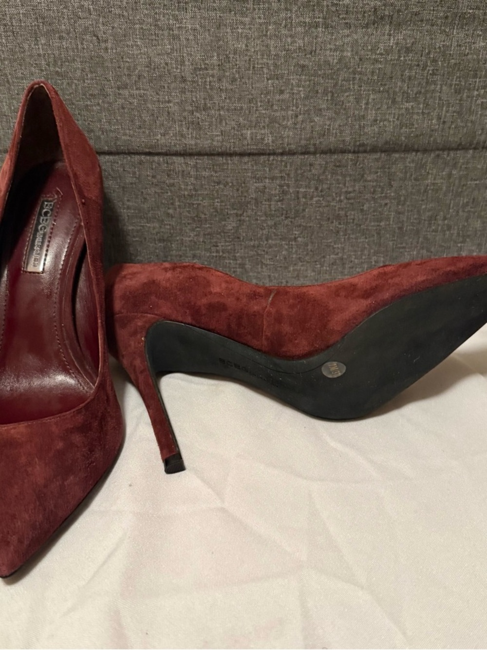 BCBG Wine Suede Pointed-Toe Pumps - Picture 4 of 7